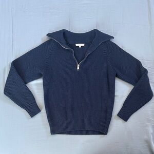 Z Supply Blue Ribbed Knit Top